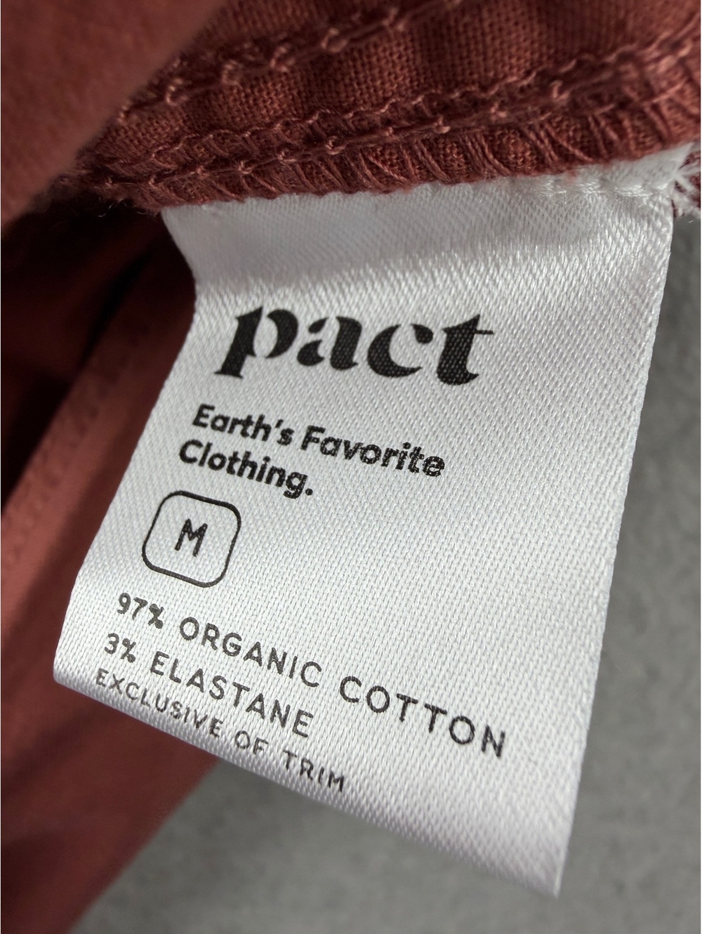 Pact Daily Twill Pants Women M Rust Organic Cotton Stretch Pull On - Picture 4 of 8